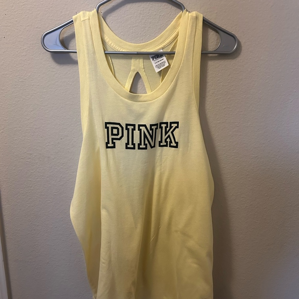 PINK Victoria's Secret Light Yellow Tank Top